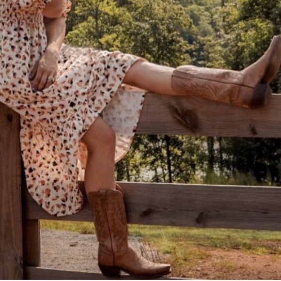 Lucchese 1883 Savannah Western Boots Cowboy Brown Mad Dog Goat Leather N4540 7.5 - Picture 3 of 16